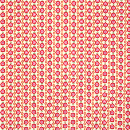 pink florets Kokka oxford cloth fabric from Japan 3