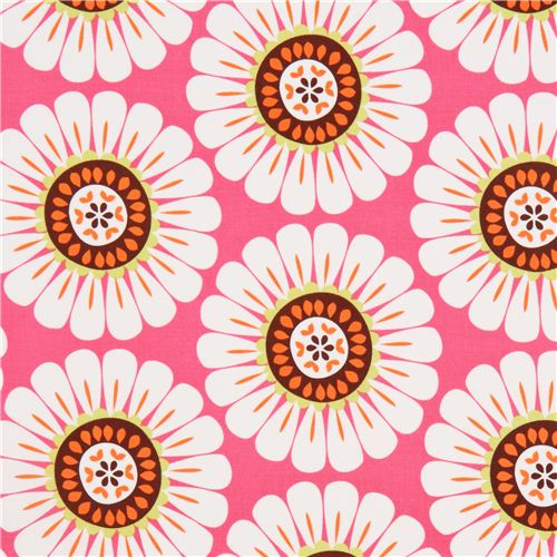 pink flower fabric by Michael Miller daisy Fabric