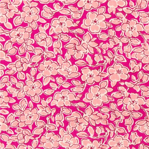 pink Blumen auf dunkelrosa Baumwolle Stoff