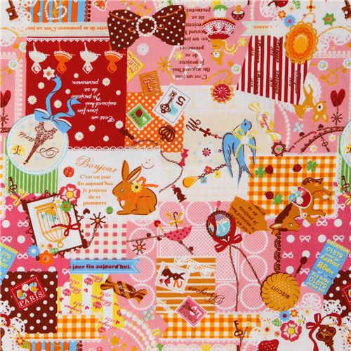 rosa kawaii Stoff Frankreich Tiere S�sses Japan 2