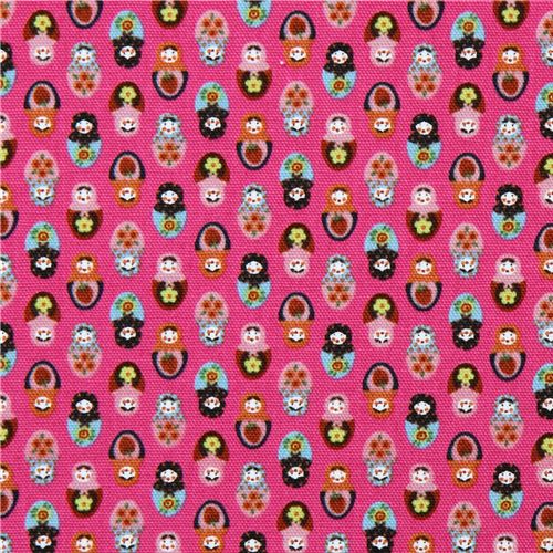 pink matryoshka Kokka oxford cloth fabric kawaii Japan 2