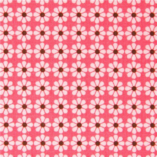 pinker Bio-Stoff mit kleinen Blumen von Robert Kaufman 2