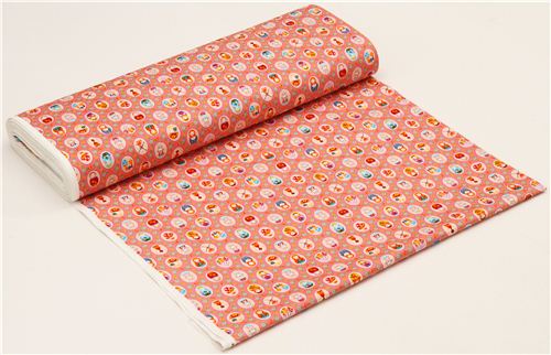 pink oxford matryoshka fabric by Cosmo from Japan 0