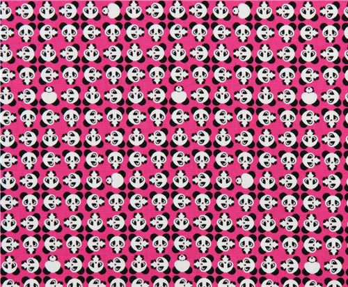 pink panda Kokka oxford cloth fabric from Japan 2