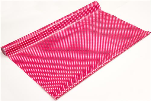 pink polka dot laminate fabric Prodotto realizzato da Cosmo dal Giappone3