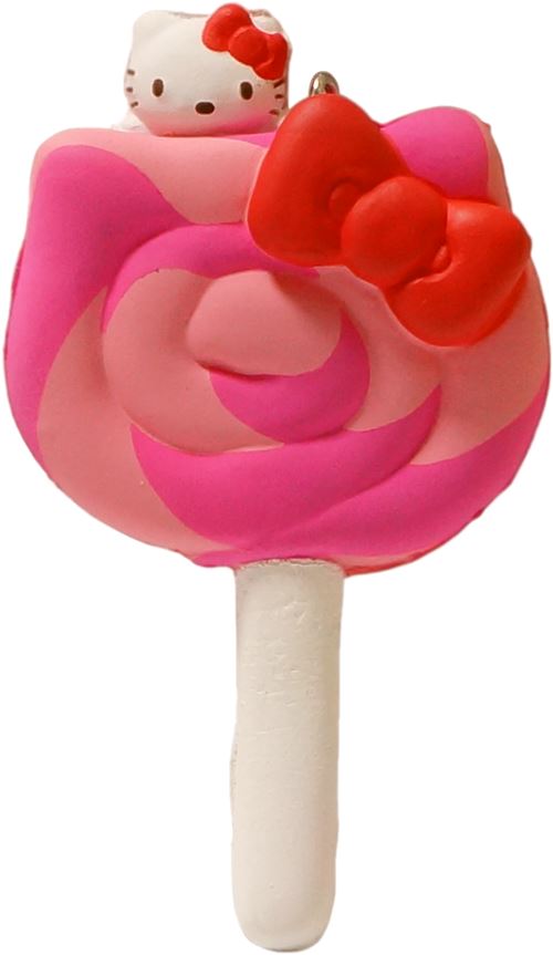 pink purple swirl Hello Kitty lollipop red bow squishy charm for cellphone bag 5
