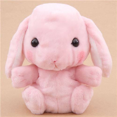 Marionnette  main en forme de lapin en peluche rose Poteusa Loppy Shiloppy