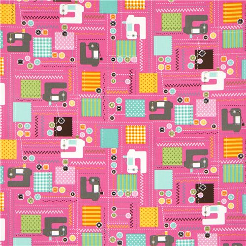 pink sewing machine fabric Realizzato da Robert Kaufman USA 2