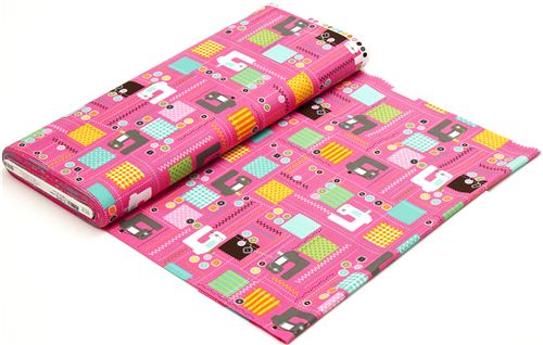pink sewing machine fabric Realizzato da Robert Kaufman USA 3
