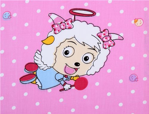 pink sheep Fabric with polka dots 0.5m 2