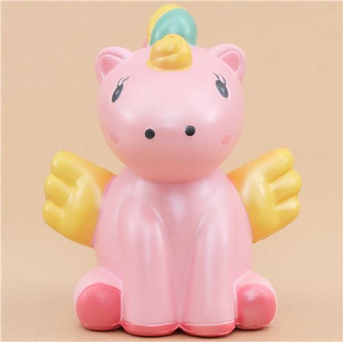 Squishys kawaii perfumado unicornio rosa alas amarillas juguete animal WaWaii Squishy 2