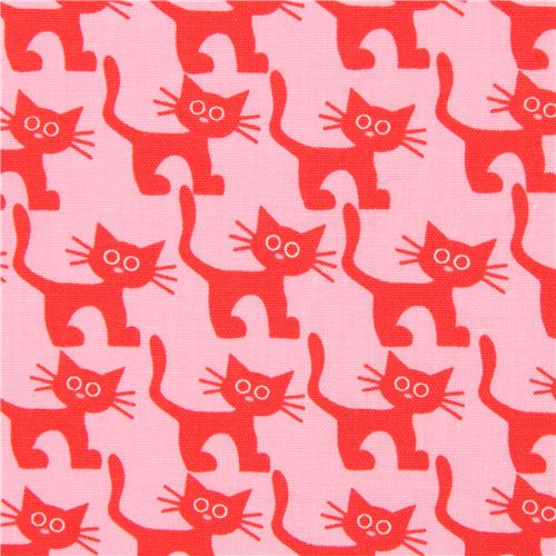 tessuto rosa gatti organico Copenhagen Print Factory Tessuto