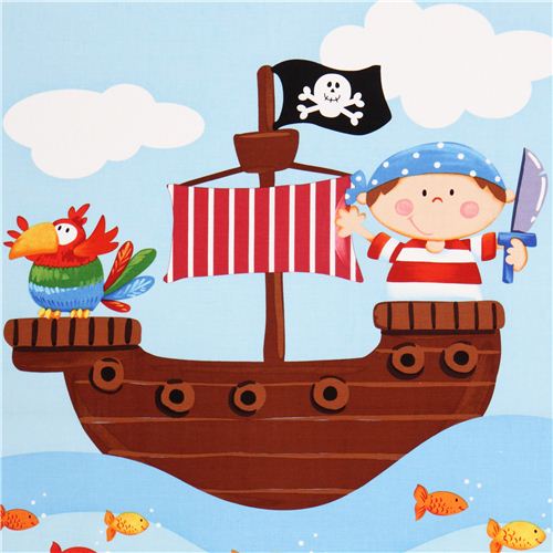Tissu Northcott Studio Ahoy Matie  panneaux,pirates,enfants Tissu