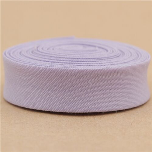 Ruban de biais en polyester violet clair, à un pli
