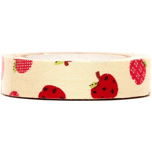 pretty beige Fabric Deco Tape with apples 1