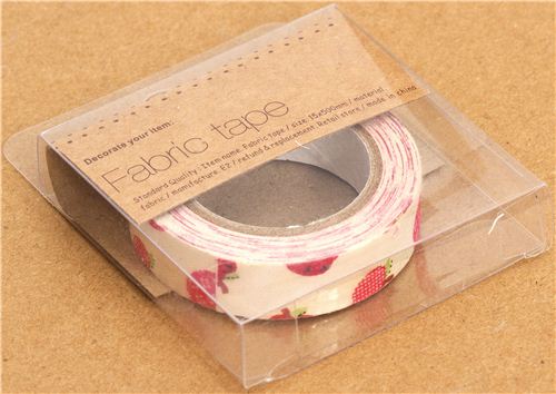 pretty beige Fabric Deco Tape with apples 2