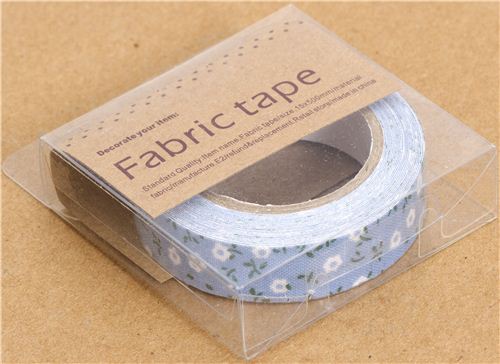 pretty blue Fabric Deco Tape with white flowers 2