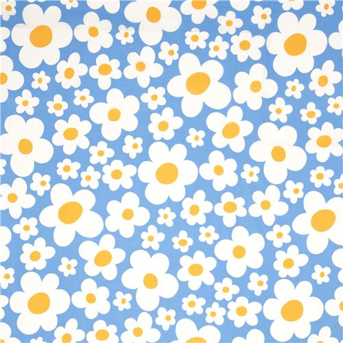 pretty flower fabric with big daisies by Kokka 2