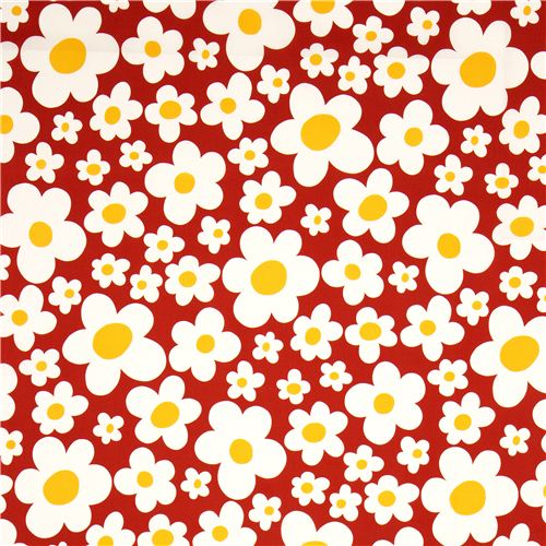 schöner Blumen Stoff mit großen Gänseblümchen von Kokka 2