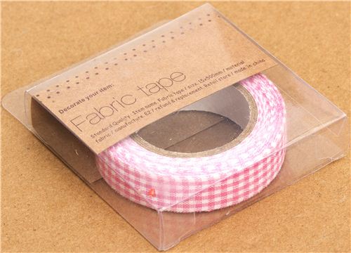 pretty pink-white checkered Fabric Deco Tape argyle 2
