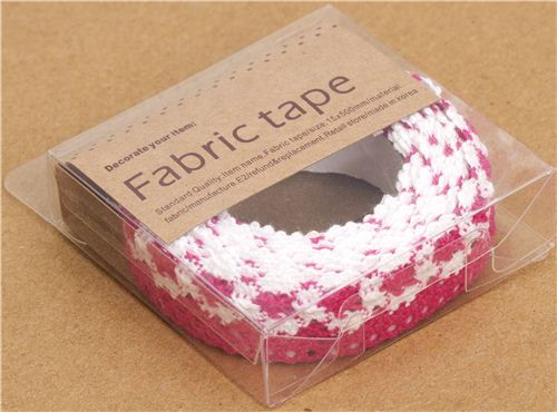 pretty pink-white crocheted Fabric Deco Tape 2
