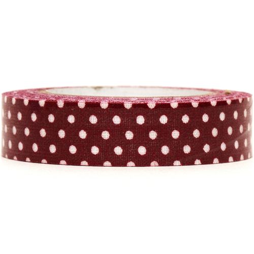 pretty wine-red Fabric Deco Tape with Polka Dots 1