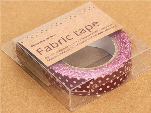 pretty wine-red Fabric Deco Tape with Polka Dots 2