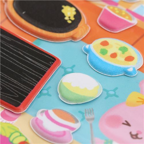 puffy stickers with kawaii drinks pizza food by Crux modeS4u