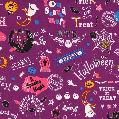 tessuto viola Cosmo Halloween fantasmi Tessuto