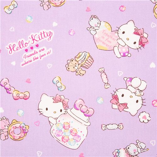 Lila Hello Kitty Sanrio Sigkeiten Oxfordgewebe Stoff