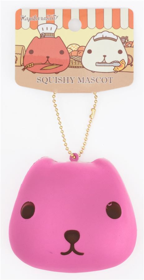 purple Kapibarasan bread bun squishy charm 3