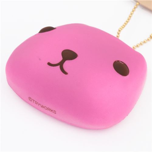 purple Kapibarasan bread bun squishy charm 4