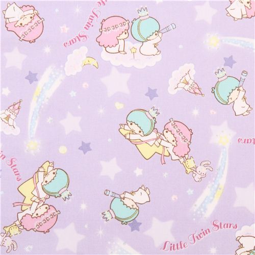Tela prpura Little Twin Stars castillo en las nubes estrellas de Sanrio Japn