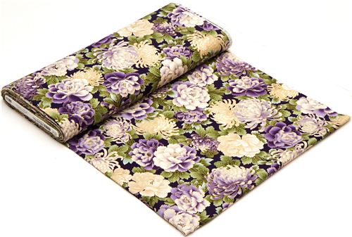 purple Robert Kaufman fabric flowers hyacinths from the USA 3
