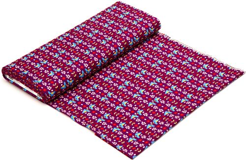 purple Robert Kaufman fabric with bird flower leaf 3