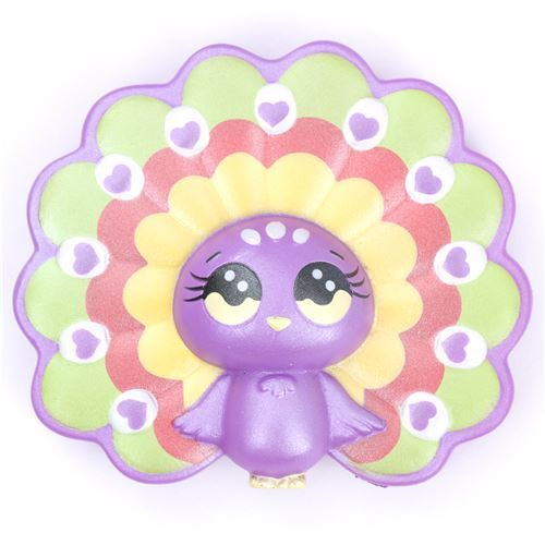 purple colorful peacock bird animal squishy kawaii