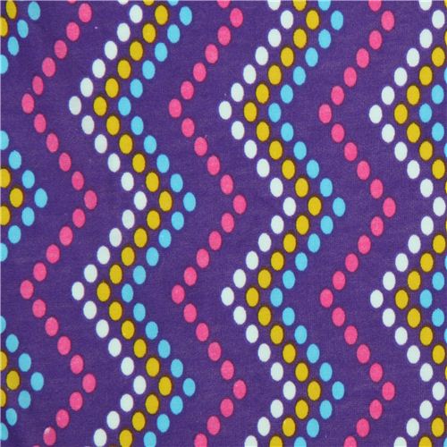 purple dotted pattern Michael Miller interlock fabric Fabric