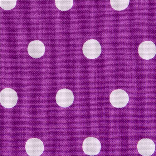 lila echino Canvas Stoff mit fliederfarbenen Polka Dots 1