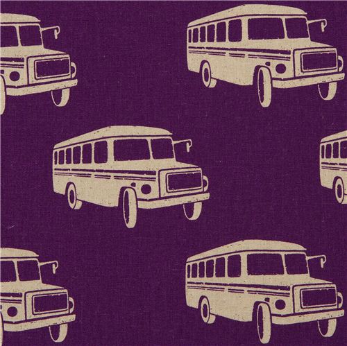lila echino retro Bus Laminat Stoff bonnet bus Stoff