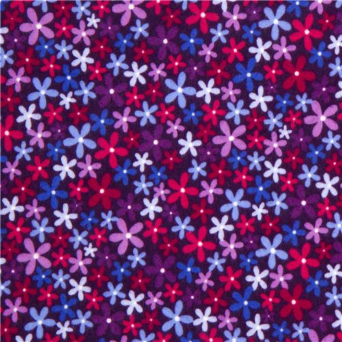 purple flannel fabric little flowers by Robert Kaufman 2