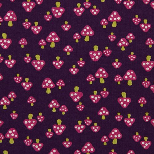 purple fly agaric Kokka oxford fabric kawaii from Japan 2