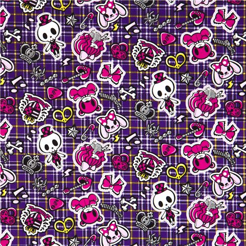 purple glitter skull bunny fabric teddy bear crown 2