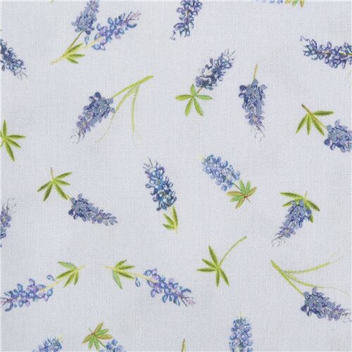Tissu en coton Rovert Kaufman avec des fleurs de lavande violettes Tissu