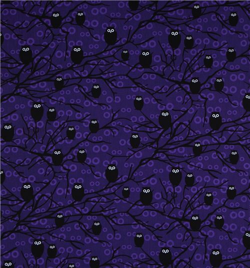 purple owls fabric Robert Kaufman USA designer 2