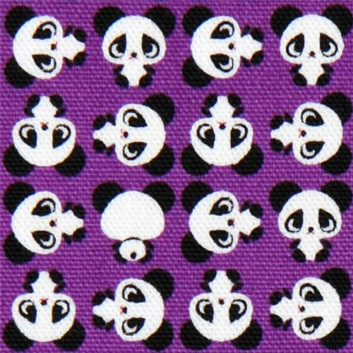 purple panda Kokka oxford cloth fabric from Japan Tessuto
