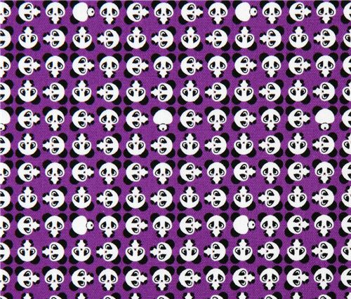 violetter Panda Kokka Oxfordstoff aus Japan 2