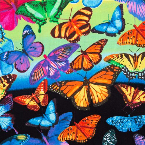 Regenbogen Schmetterling Stoff