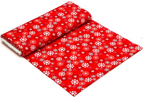 red Christmas fabric star snowflake Robert Kaufman 3