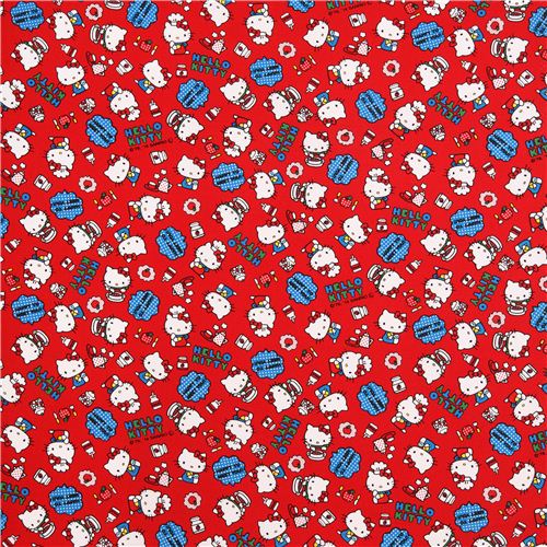 red Hello Kitty oxford fabric chef soup apple by Sanrio from Japan 0