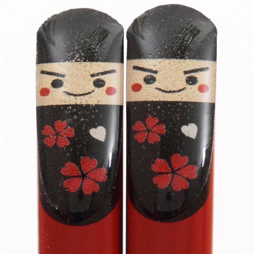 rote Ichiro Blumen Junge Puppen Essstäbchen aus Japan
